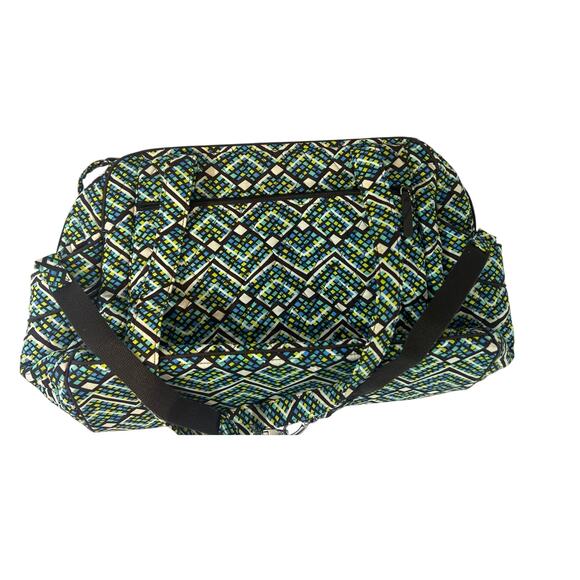 Vera Bradley Blue Green Rain Forest Geometric Large Stroll Around Baby Bag - Picture 4 of 6